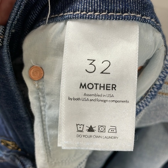 MOTHER  Jeans  . The Looker Crop Switch it Up medium dark indigo . Sz 32 waist - Picture 4 of 7